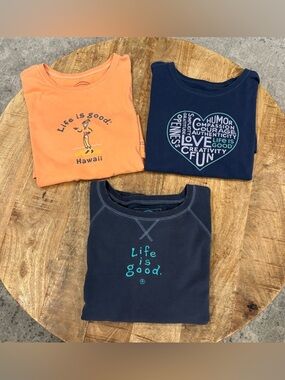 Life Is Good Tees and Sweatshirt LOT